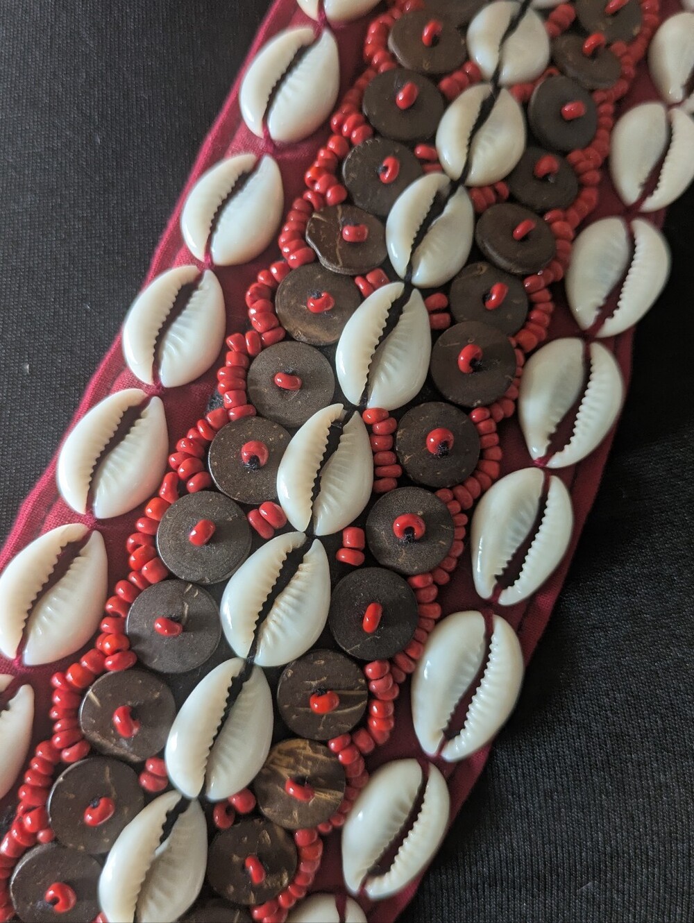 Vintage Artisan Cowrie Shell & Beaded Boho Statement Belt